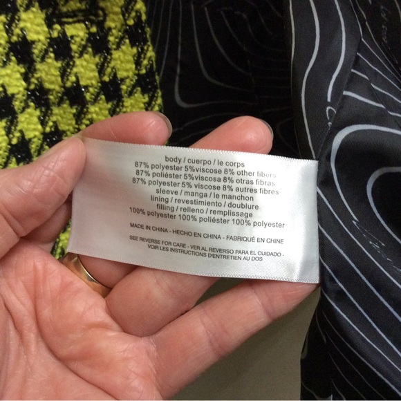 NWT Circus NY unique funky bold Sulphur Spring Houndstooth Blazer Bomber - Picture 15 of 16